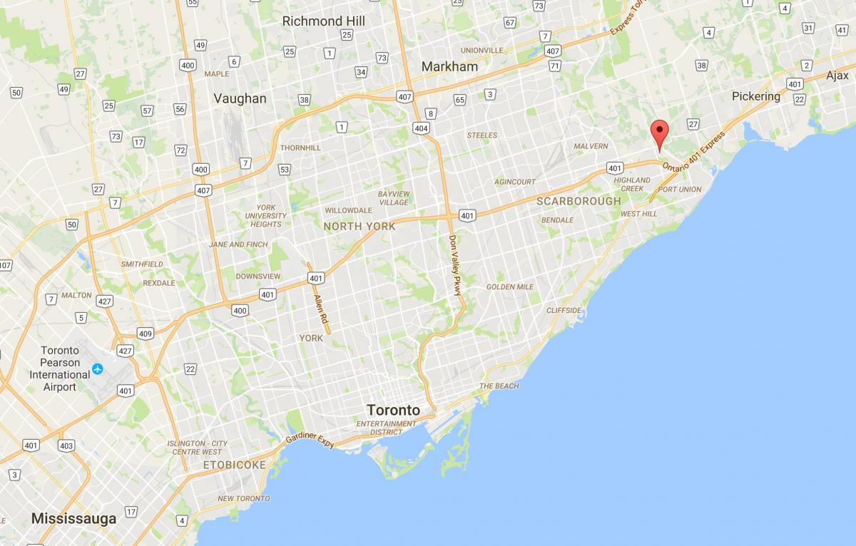 Kaart van Rouge distrik Toronto