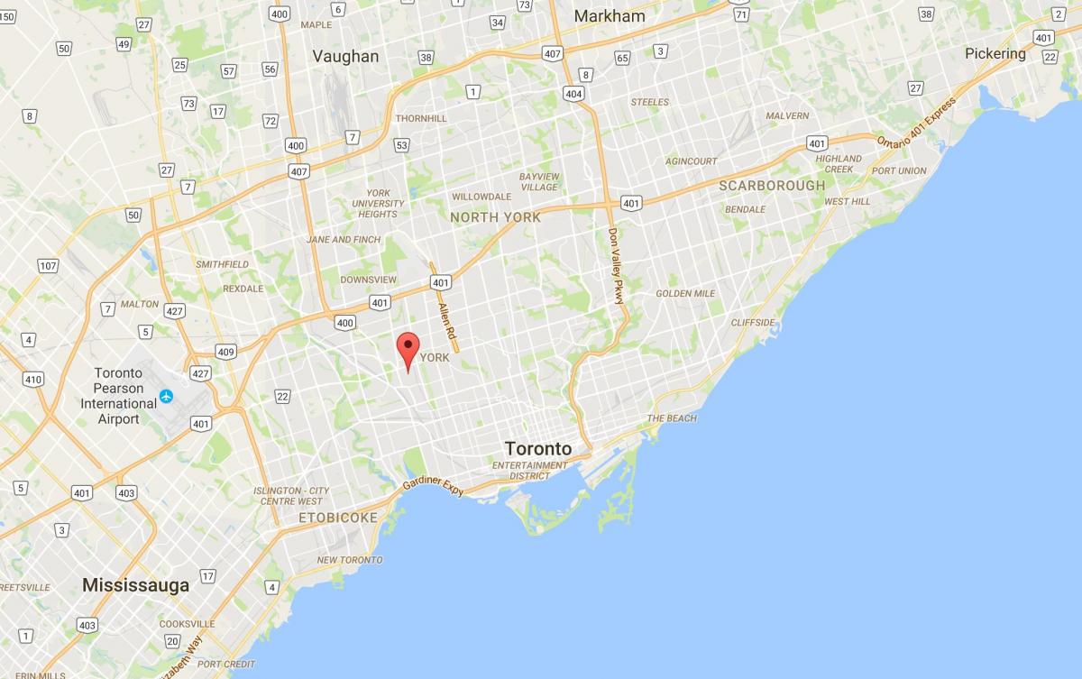 Kaart van Silverthorn distrik Toronto