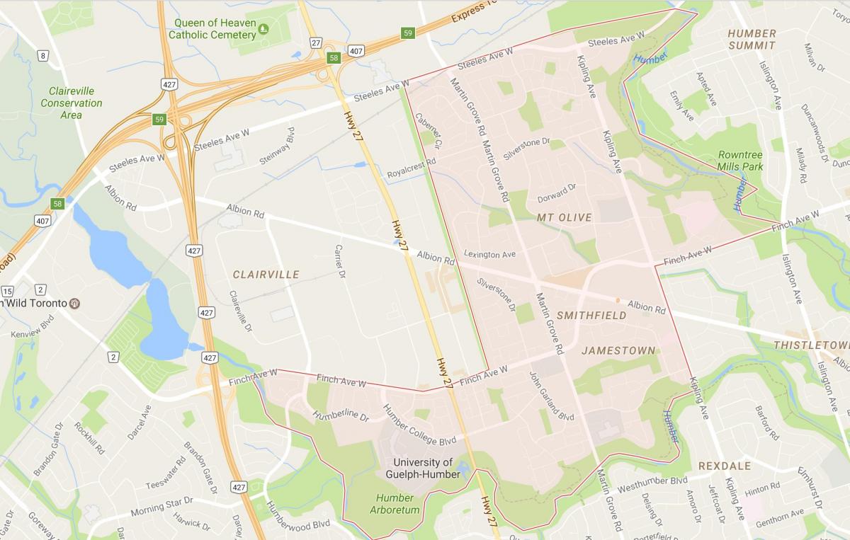Kaart van Smithfield omgewing omgewing Toronto