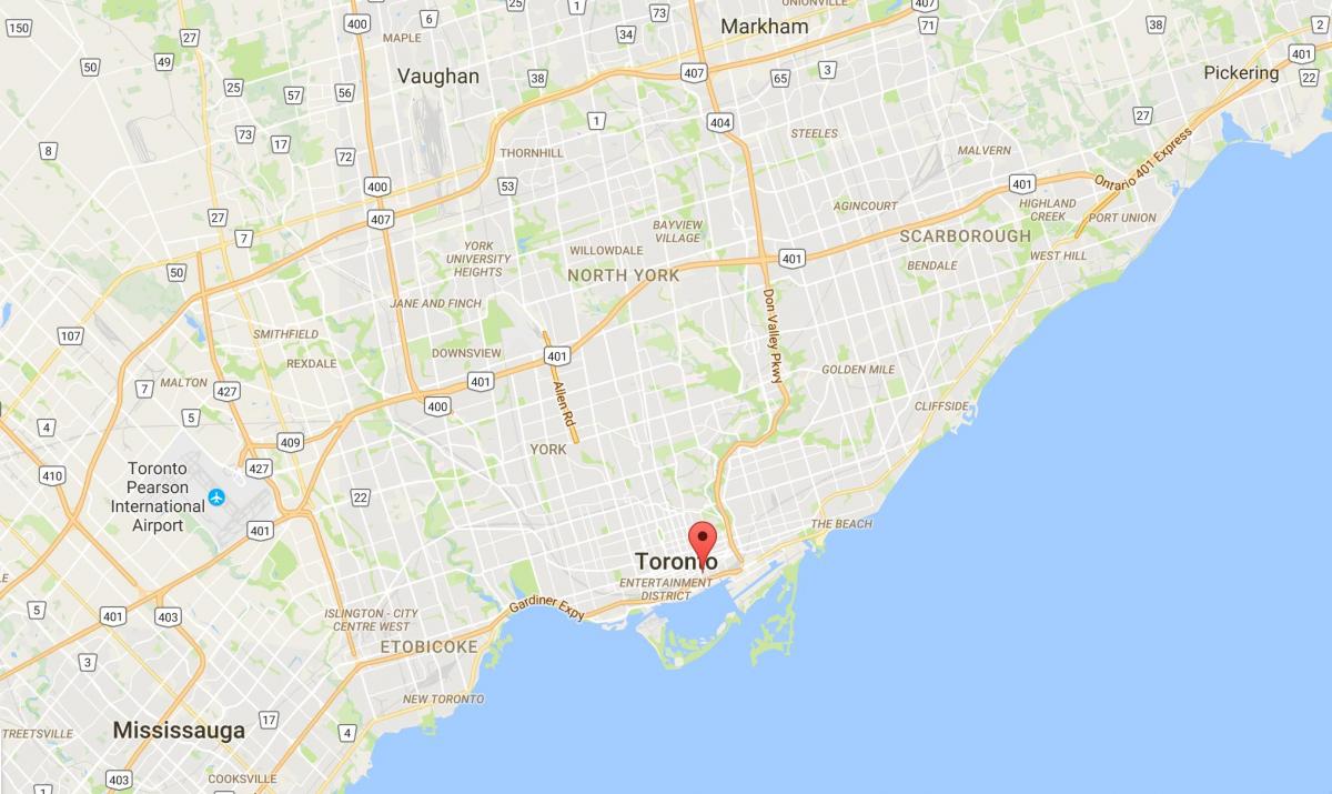 Kaart van St Lawrence distrik Toronto
