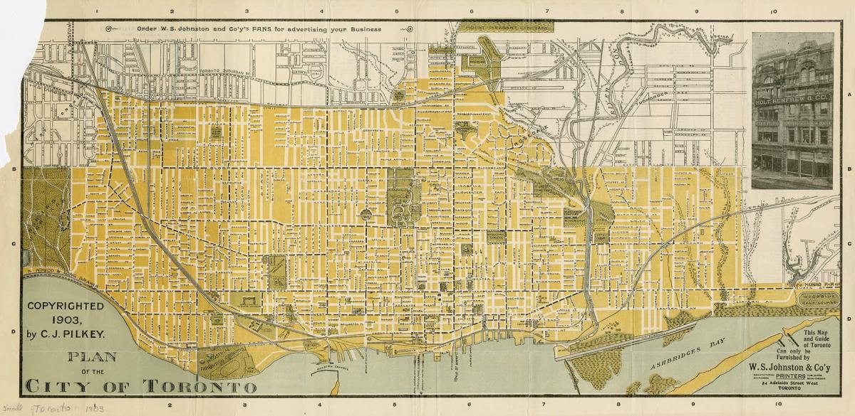 Kaart van die stad van Toronto 1903