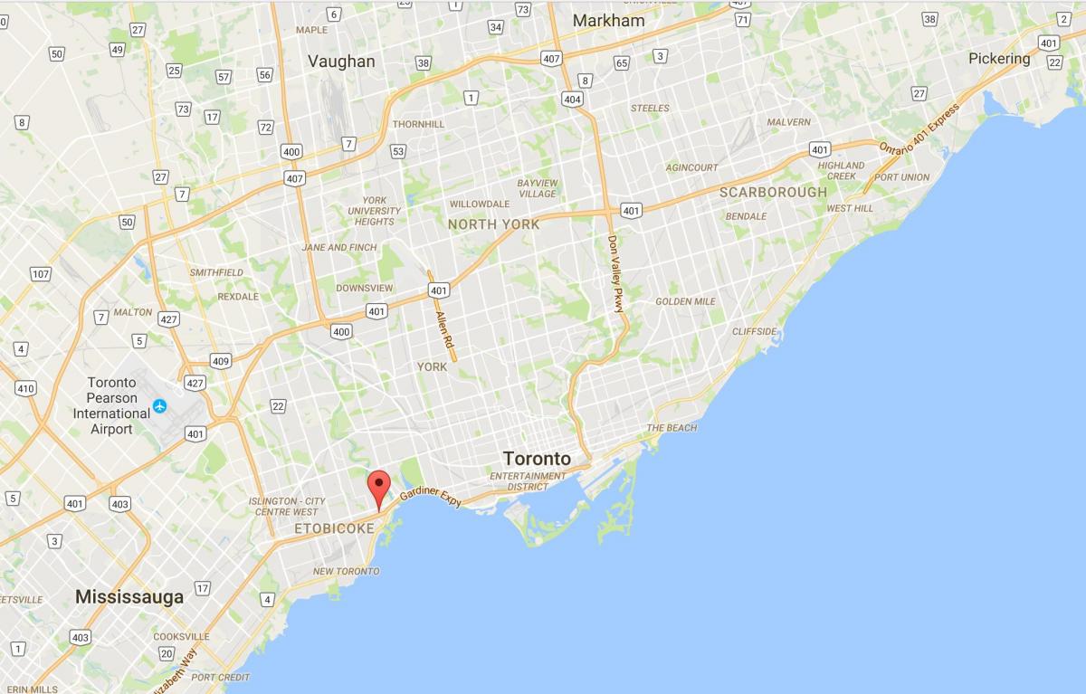 Kaart van Stonegate-Queensway distrik Toronto