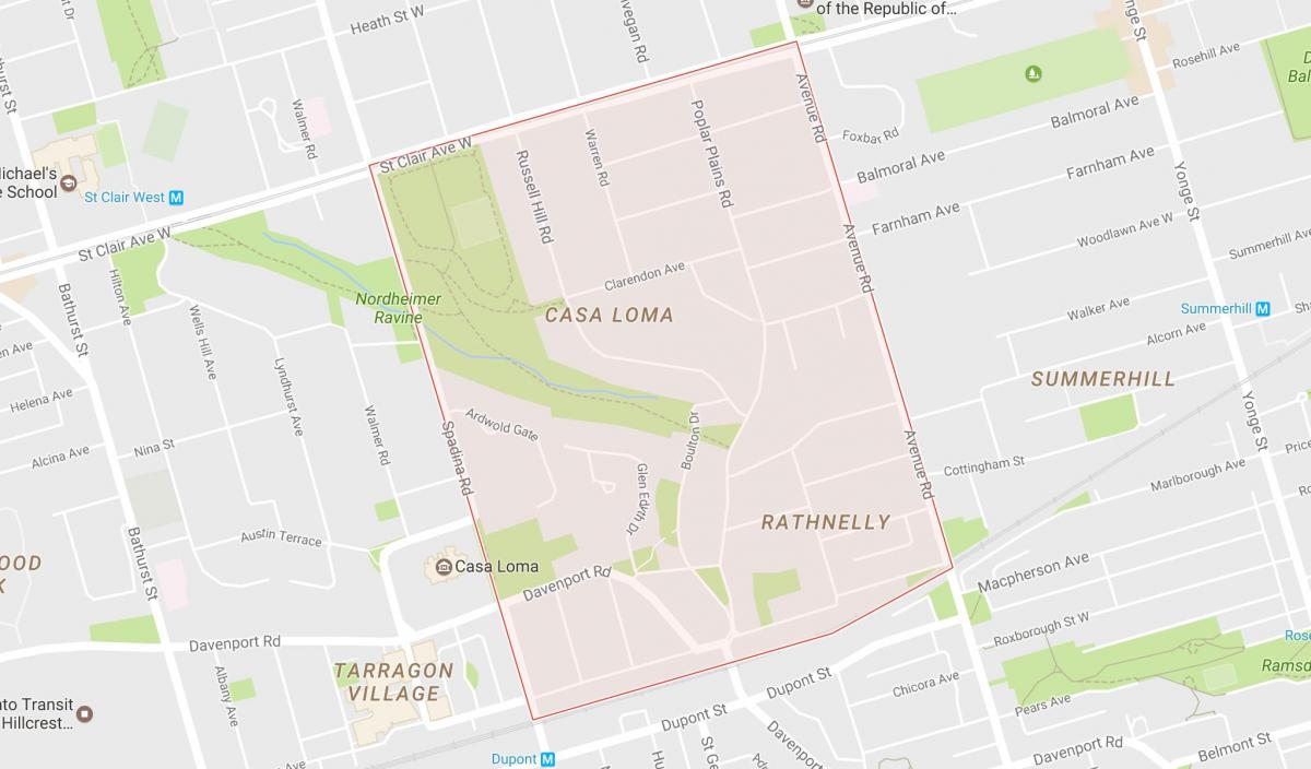 Kaart van Suid-Hill omgewing Toronto