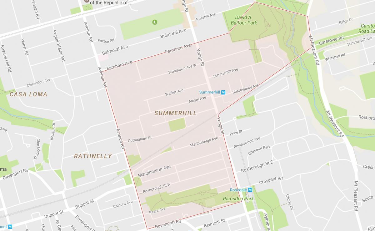 Kaart van Summerhill omgewing Toronto