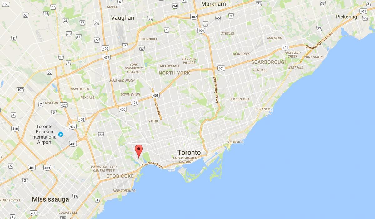 Kaart van Swansea distrik Toronto
