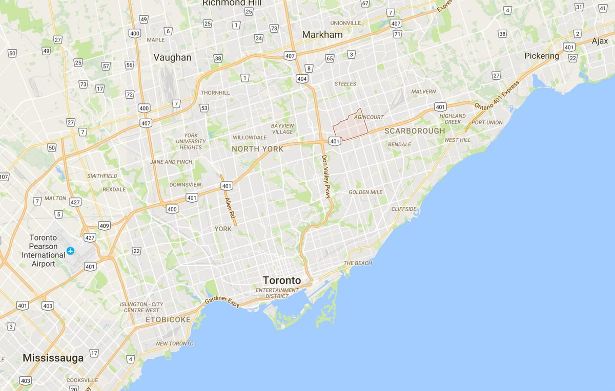 Kaart van Tam o'shanter – Sullivandistrict Toronto