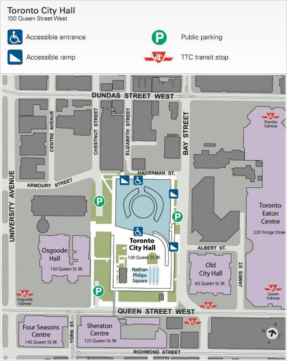 Kaart van Toronto City Hall