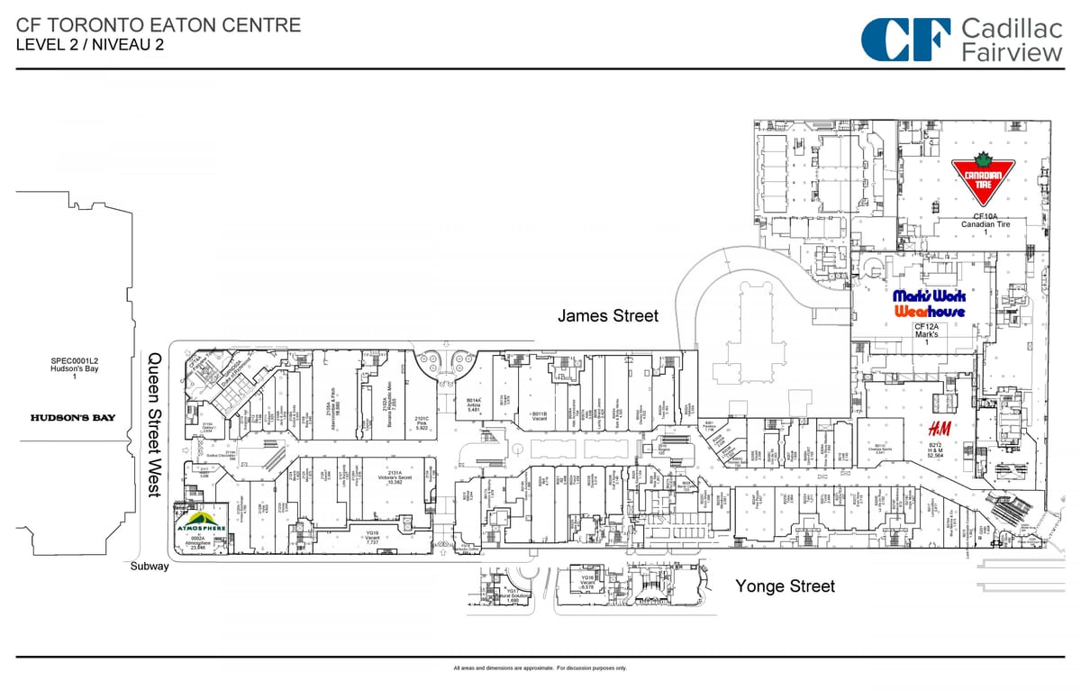 Kaart van Toronto Geëet Sentrum vlak 2