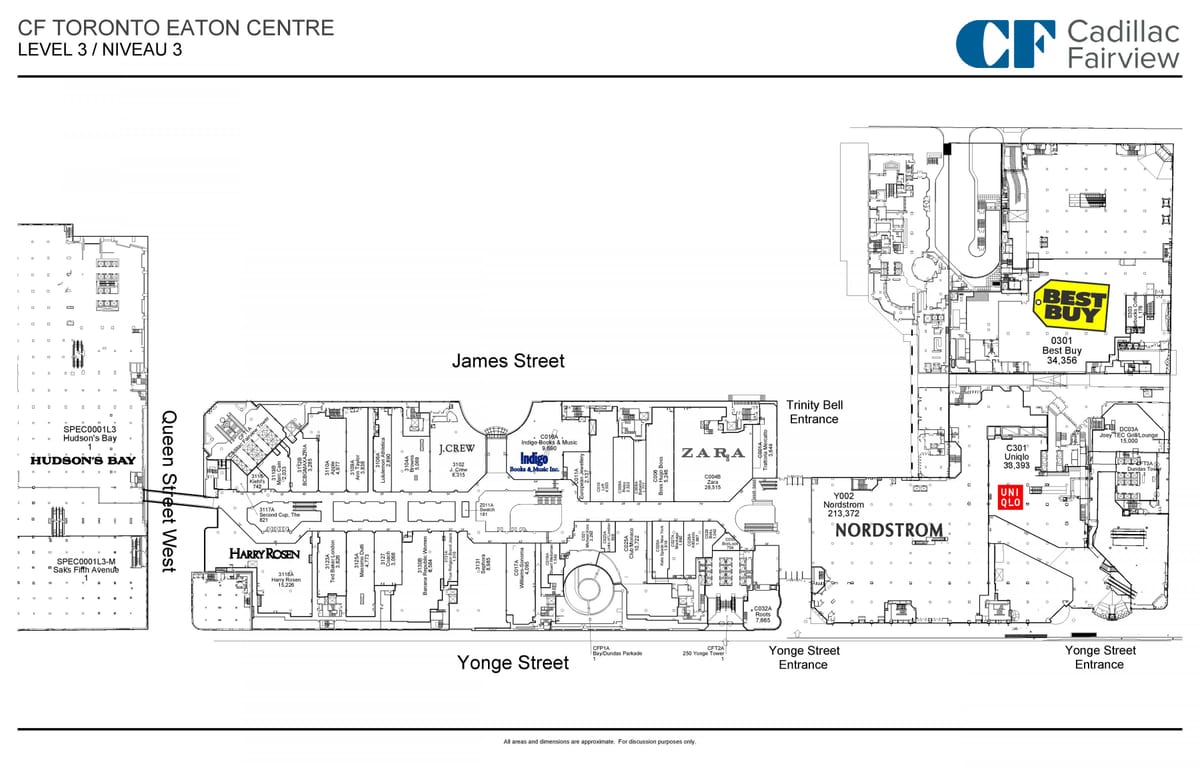 Kaart van Toronto Geëet Sentrum vlak 3