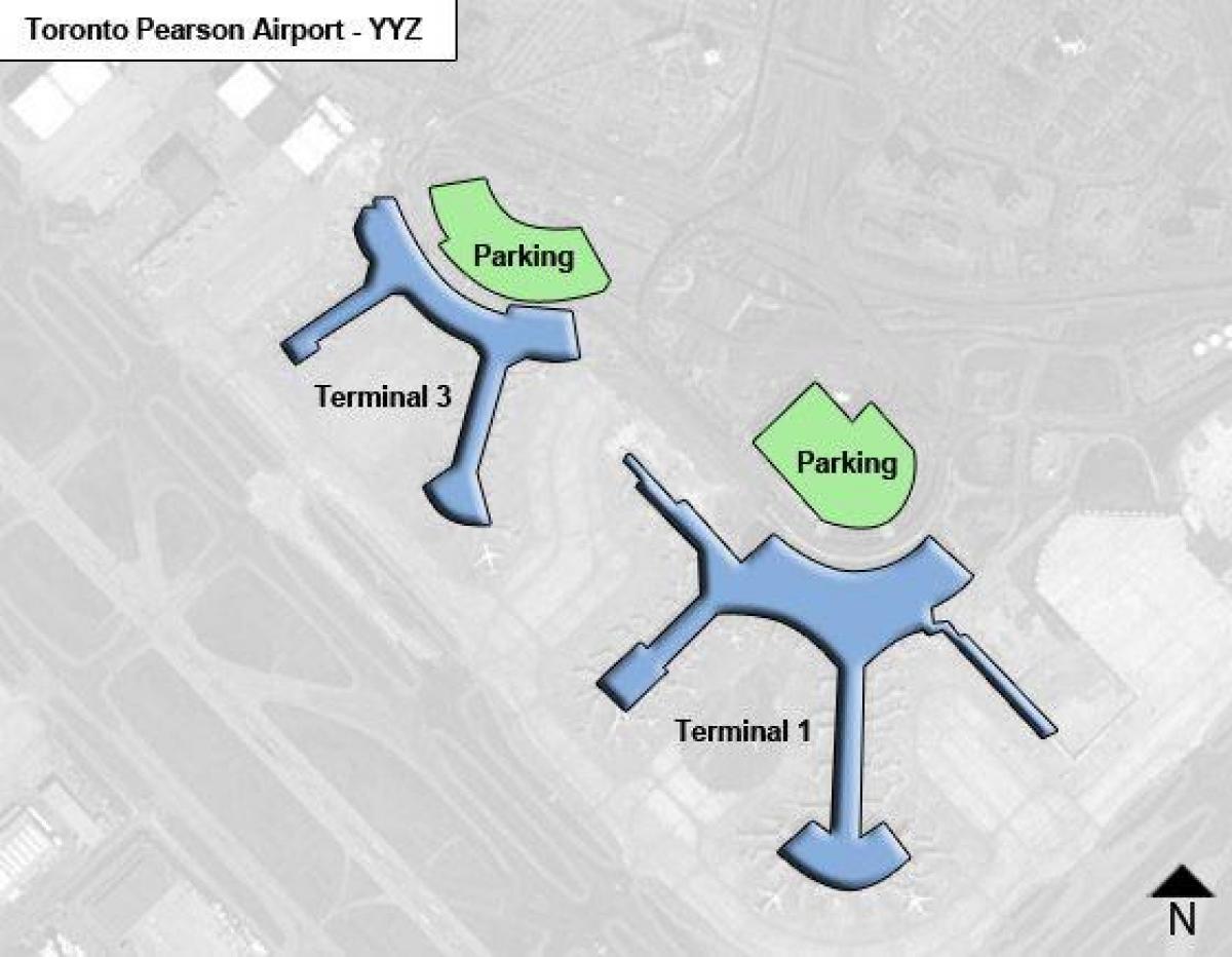 Kaart van Toronto Pearson lughawe Kanada