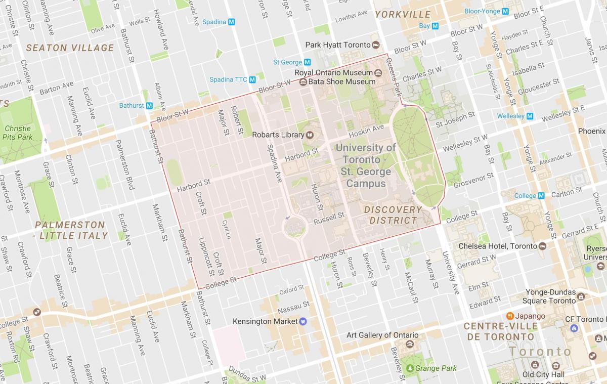 Kaart van die Universiteit van Toronto