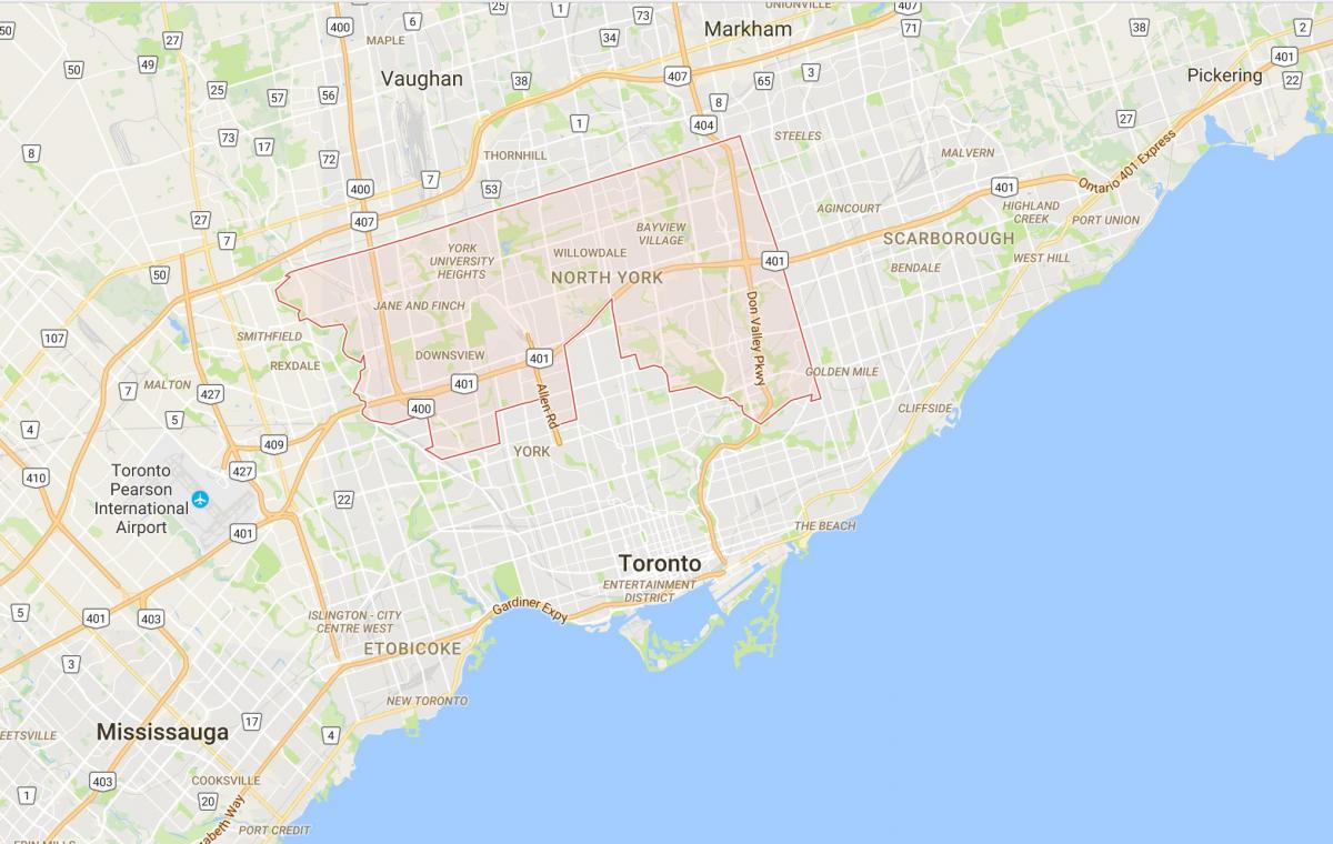 Kaart van Uptown Toronto distrik Toronto