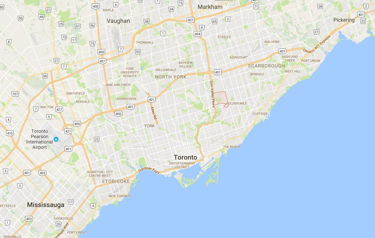 Kaart van Victoria Dorp distrik Toronto