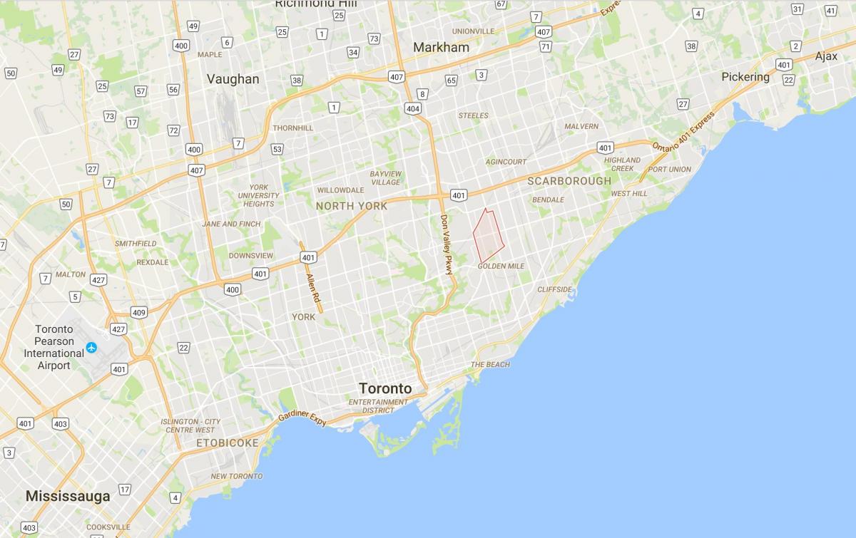 Kaart van die Wexford-distrik Toronto