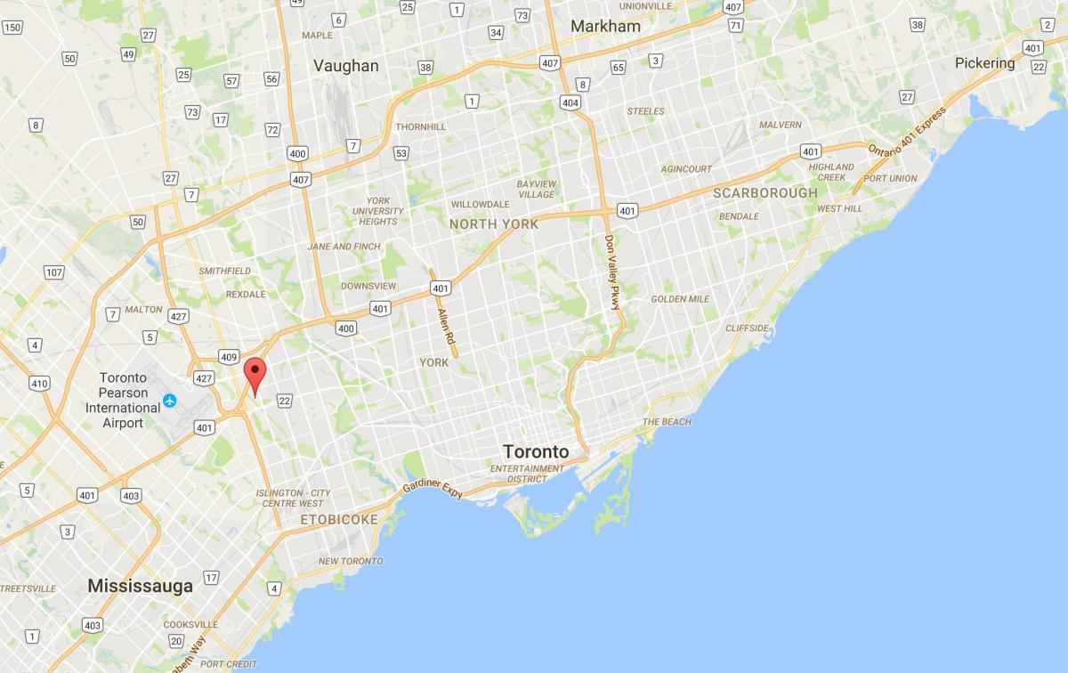 Kaart van Willowridge distrik Toronto