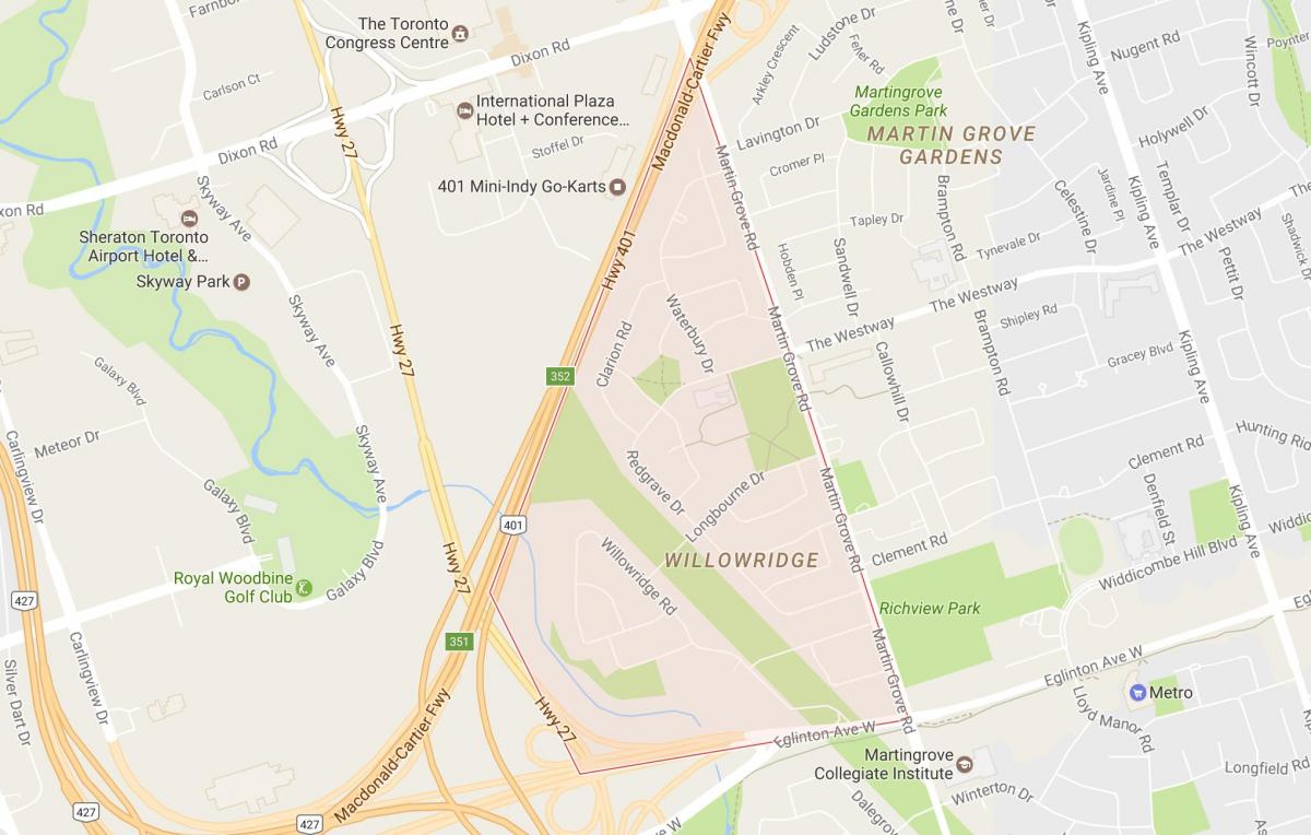 Kaart van Willowridge omgewing Toronto