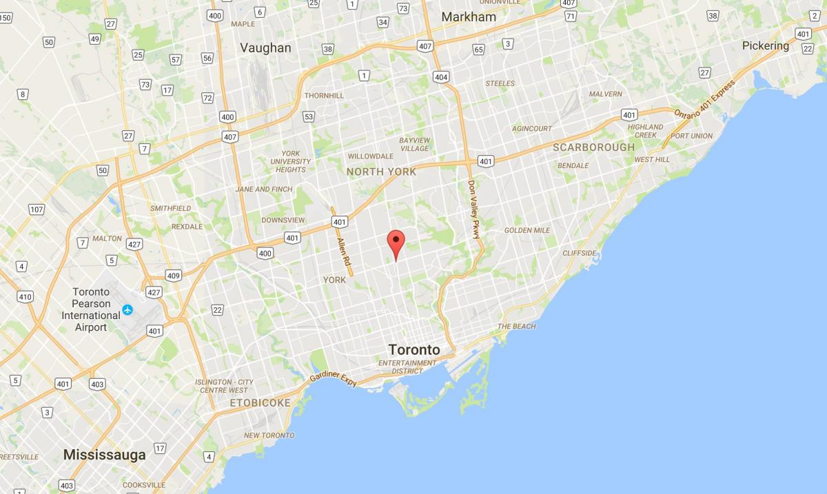 Kaart van Yonge en Eglinton distrik Toronto