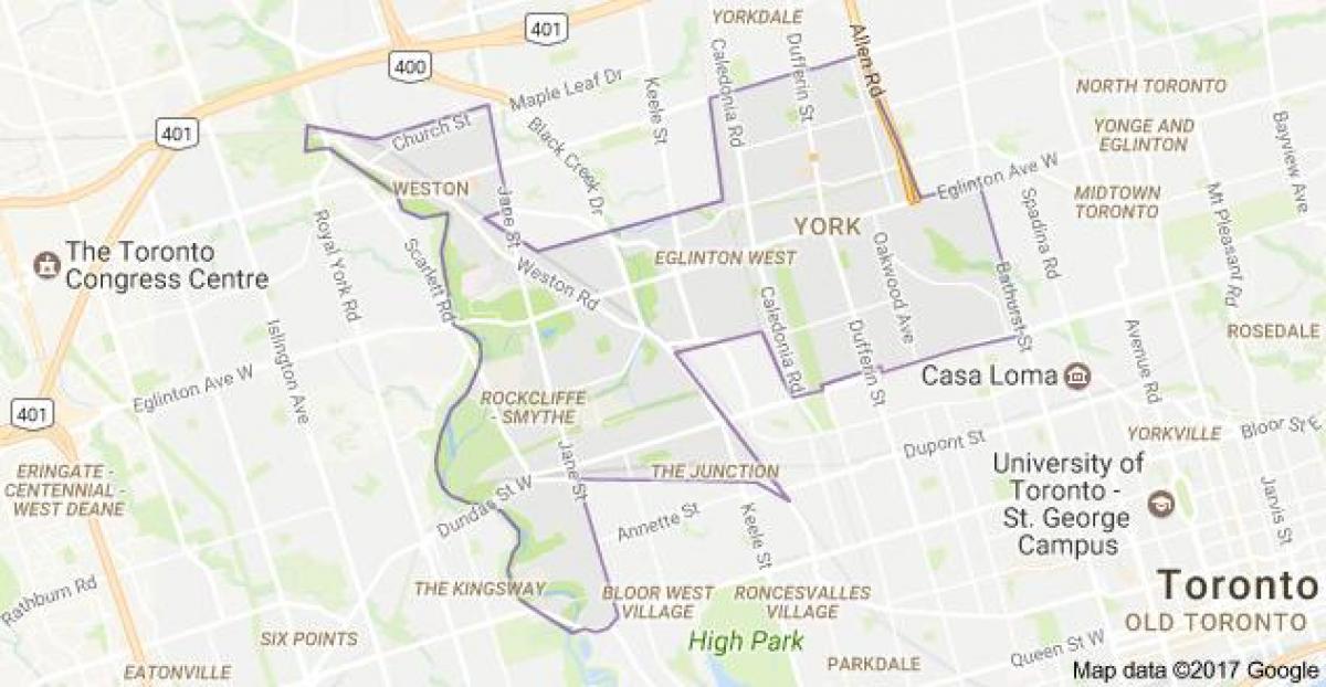 Kaart van York, Toronto, Kanada