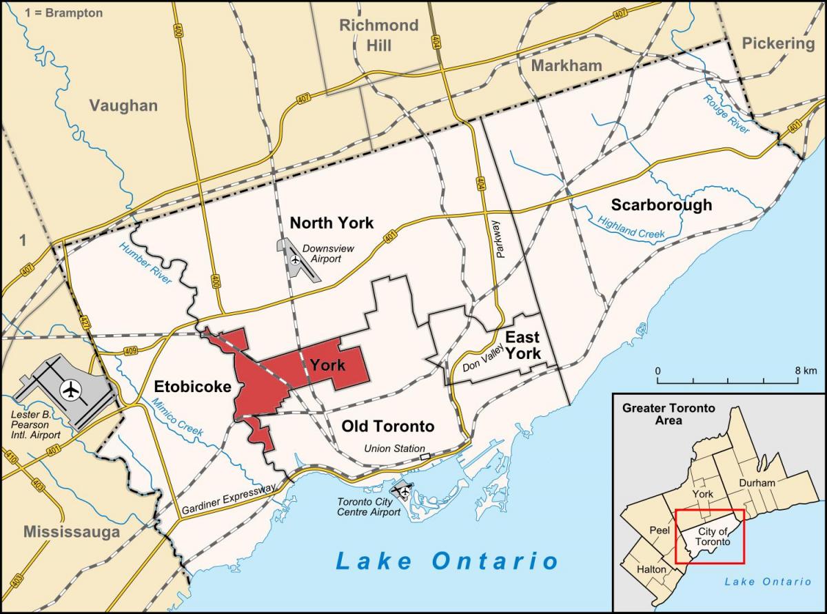 Kaart van York, Toronto