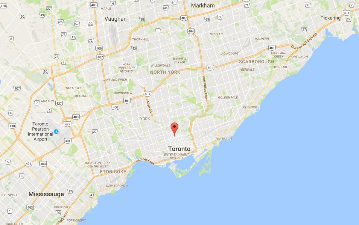 Kaart van Yorkville distrik Toronto