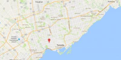 Kaart van Aansluiting Driehoek distrik Toronto