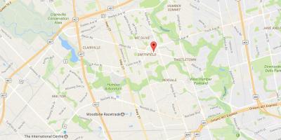Kaart van Albion pad Toronto