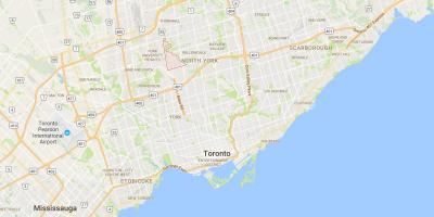 Kaart van Bathurst Manor distrik Toronto