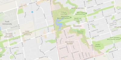 Kaart van Bathurst Manor omgewing Toronto