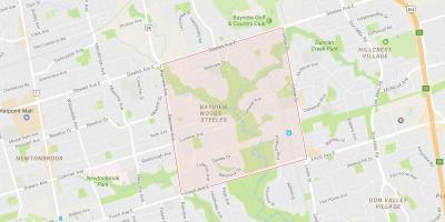Kaart van Bayview Bos – Steeles omgewing Toronto