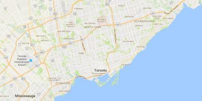 Kaart van Bayview Dorp distrik Toronto