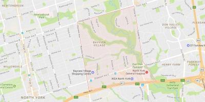 Kaart van Bayview Dorp omgewing Toronto