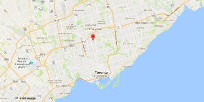 Kaart van Bedford Park distrik Toronto