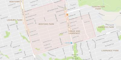 Kaart van Bedford Park omgewing Toronto