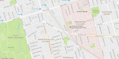 Kaart van Brockton Dorp omgewing Toronto