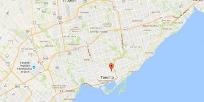 Kaart van Cabbagetown distrik Toronto
