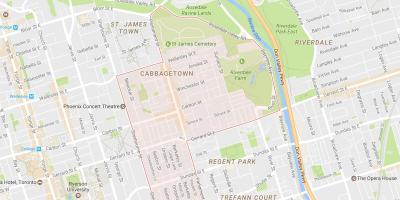 Kaart van Cabbagetown omgewing Toronto
