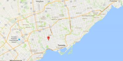Kaart van Carleton Dorp distrik Toronto