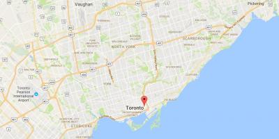 Kaart van Corktown distrik Toronto