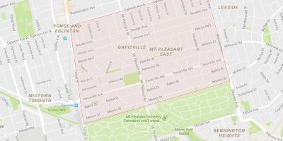 Kaart van Davisville Dorp omgewing Toronto