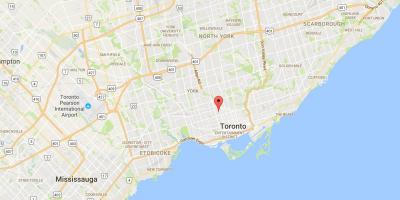 Kaart van Die Aanhangsel distrik Toronto