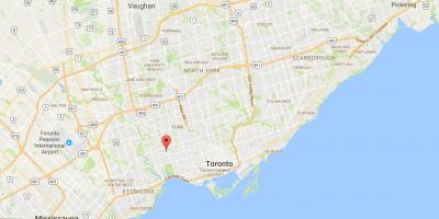 Kaart van Die Aansluiting distrik Toronto