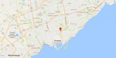 Kaart van die Goewerneur se Brug distrik Toronto