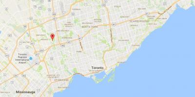 Kaart van Die Terpentynbome distrik Toronto