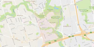 Kaart van Die Terpentynbome omgewing Toronto