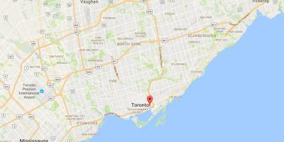 Kaart van die Distilleerdery Distrik distrik Toronto