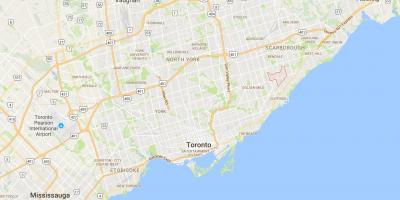 Kaart van Eglinton Oos distrik Toronto