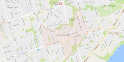 Kaart van Eglinton Oos omgewing Toronto