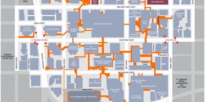 Kaart van die finansiële distrik Toronto
