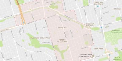 Kaart van Forest Hill omgewing Toronto