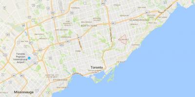 Kaart van die Goue Myl distrik Toronto